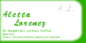 aletta lorencz business card